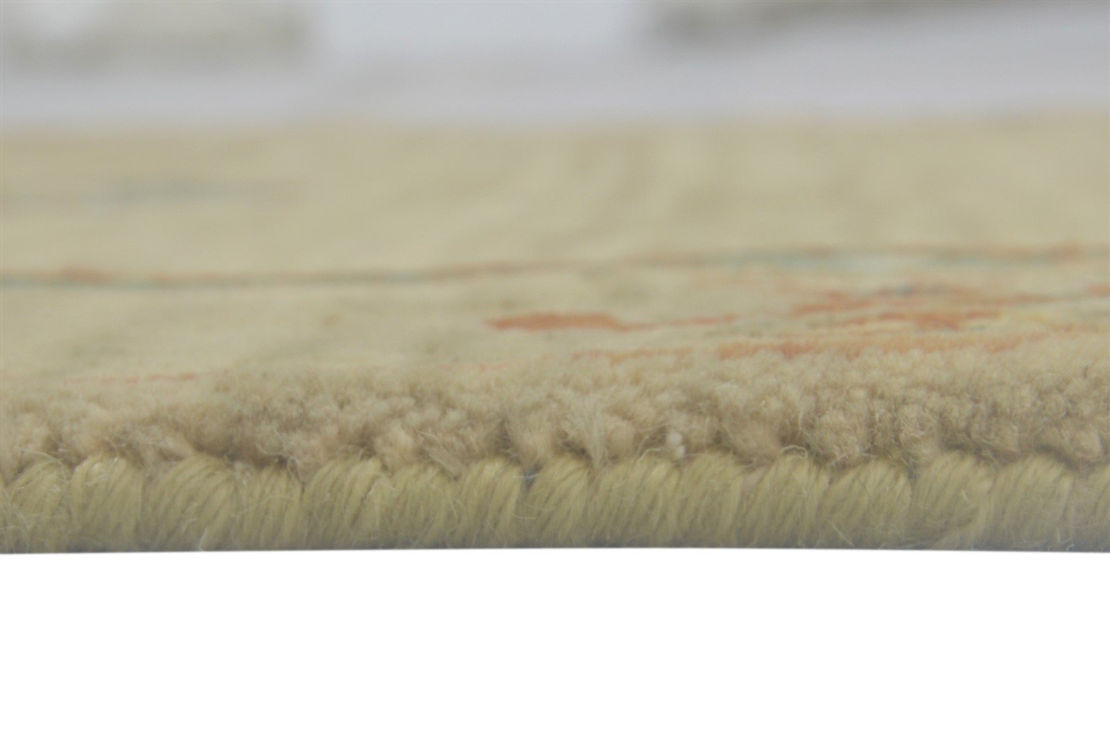 3' X 9' Rug Wool / Silk Beige Persian Hand Knotted Oushak Oriental Small Runner 7864088985749
