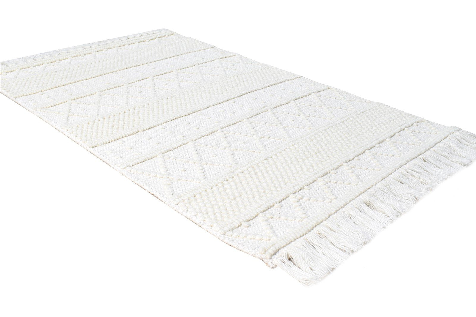 3X4 Rug New Zealand Wool Cream Modern Hand Woven Scandinavian Nordic Small 7865180586133