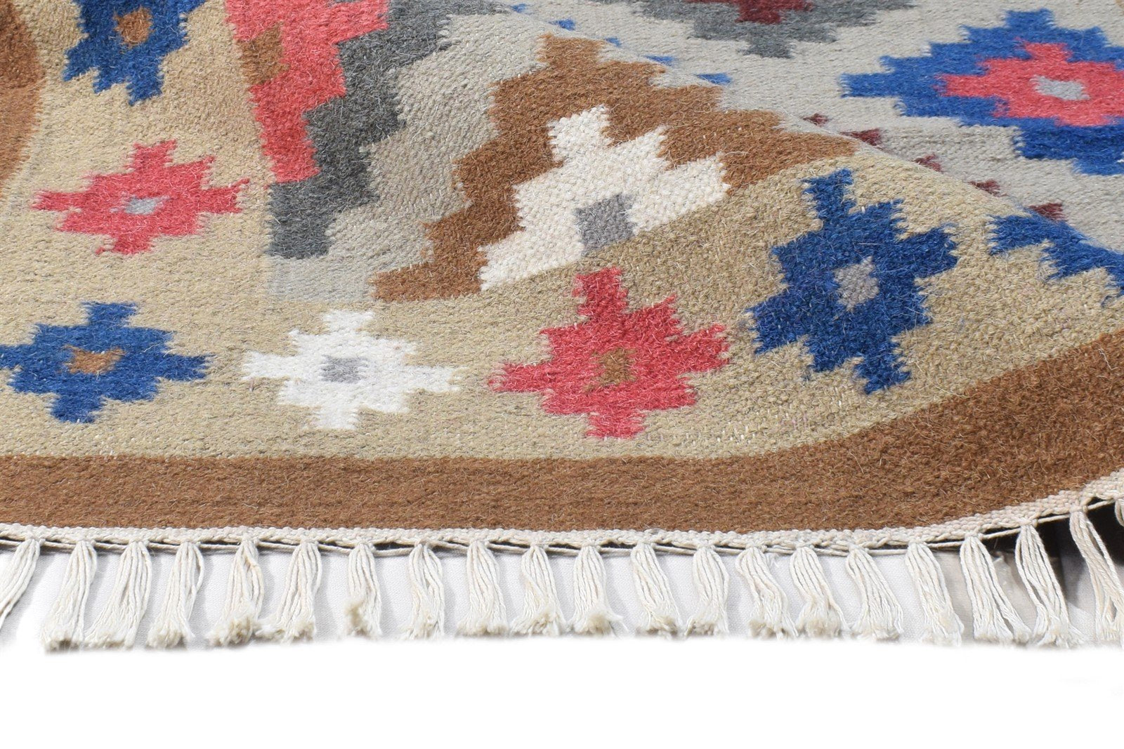 Karisa 3X5 Rug Wool Multi Color Southwestern Dhurrie American Tribal 7865123700885
