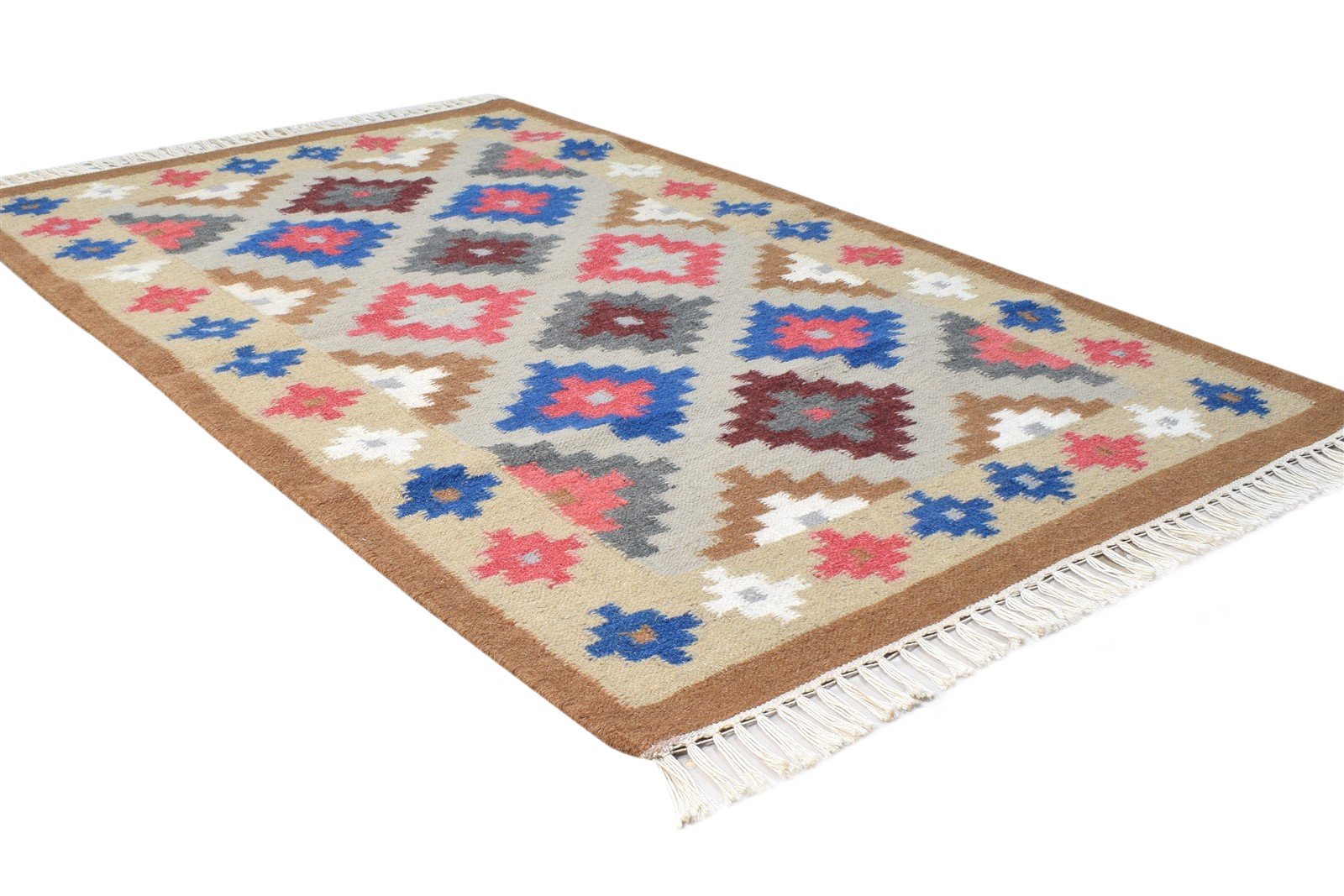Karisa 3X5 Rug Wool Multi Color Southwestern Dhurrie American Tribal 7865123700885