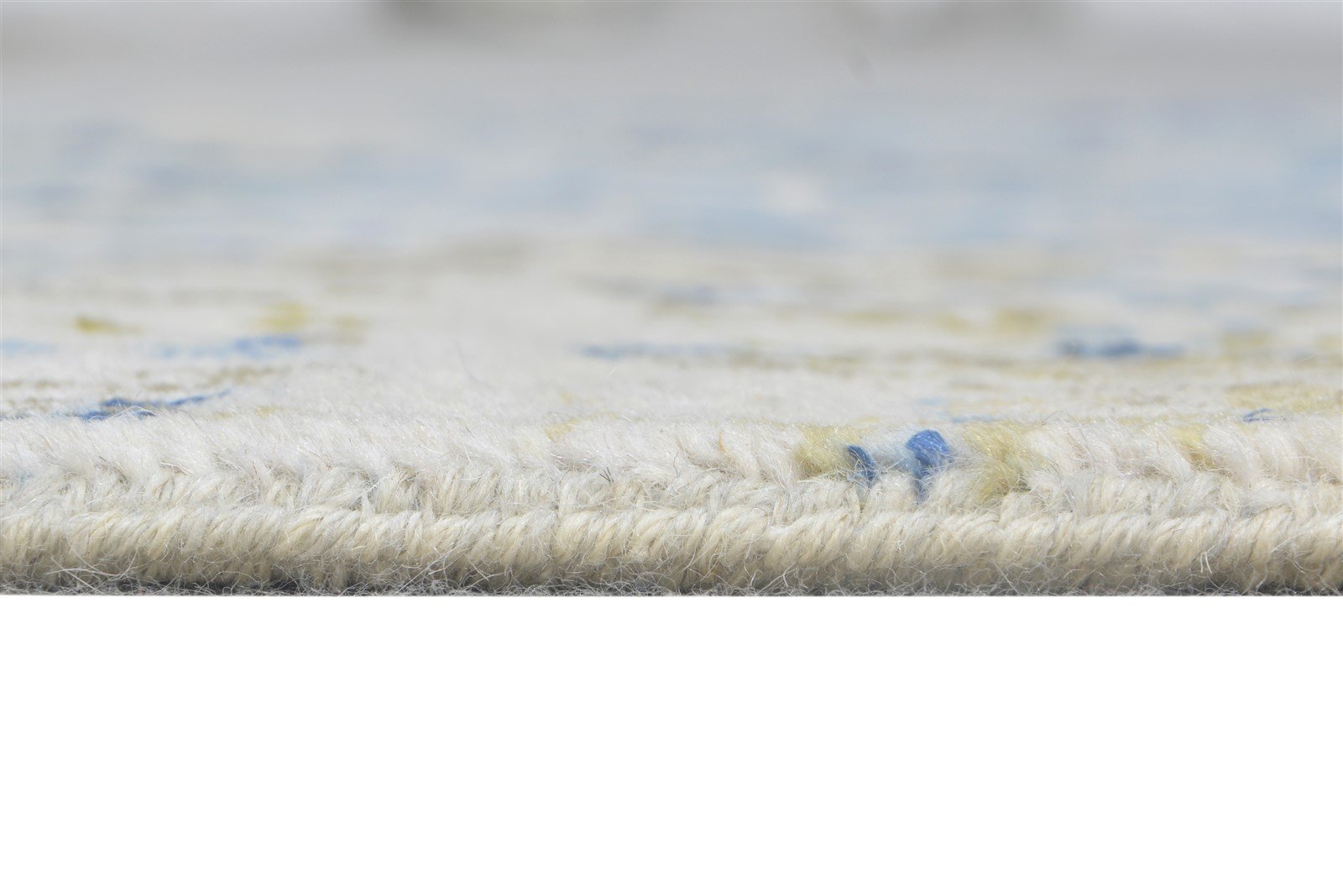 3X5 Rug Wool / Silk Cream Modern Hand Knotted Oriental Abstract Small Carpet 7864596070549