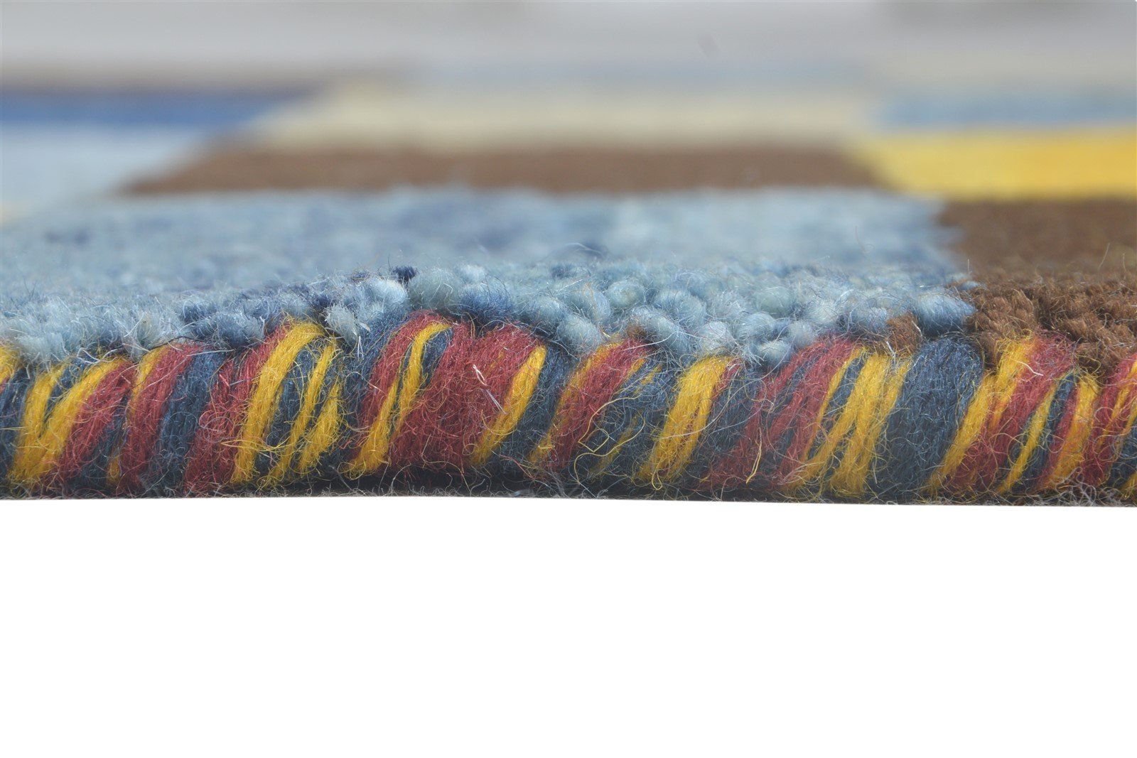3X8 Rug Wool Multi Color Modern Hand Knotted Scandinavian Geometric Small Runner 7865065668757