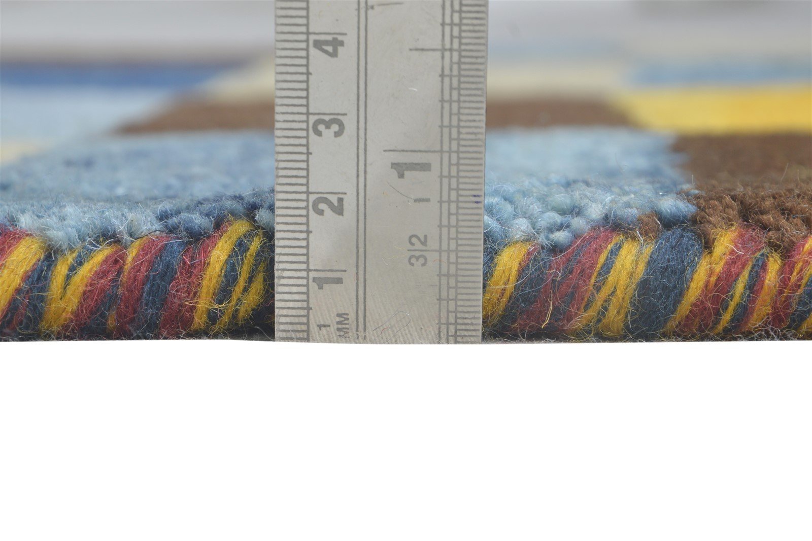 3X8 Rug Wool Multi Color Modern Hand Knotted Scandinavian Geometric Small Runner 7865065668757
