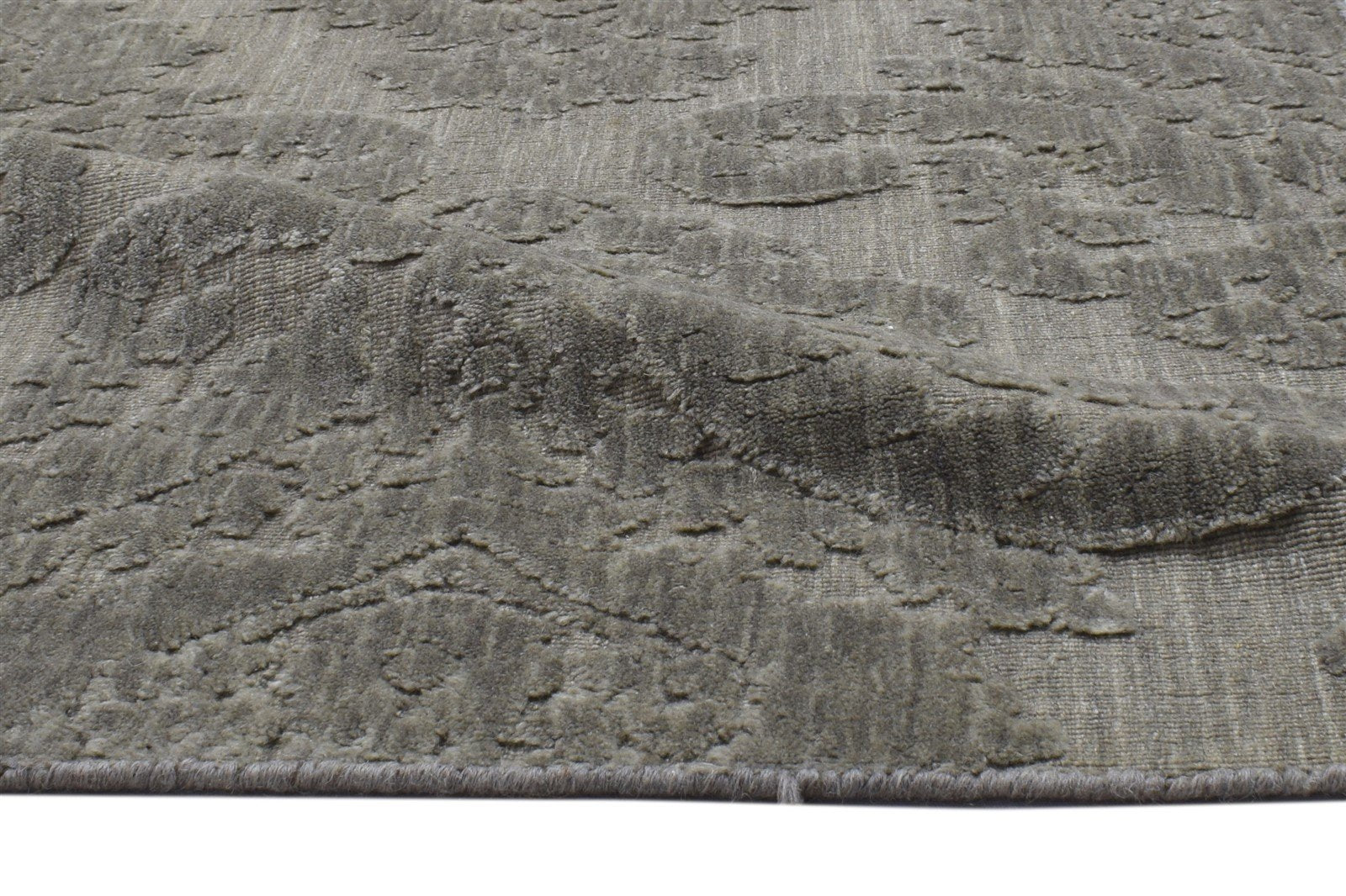 3X8 Rug Wool Silk Brown Modern Jacquard Loom Scandinavian Damask Small Runner 7864147411093
