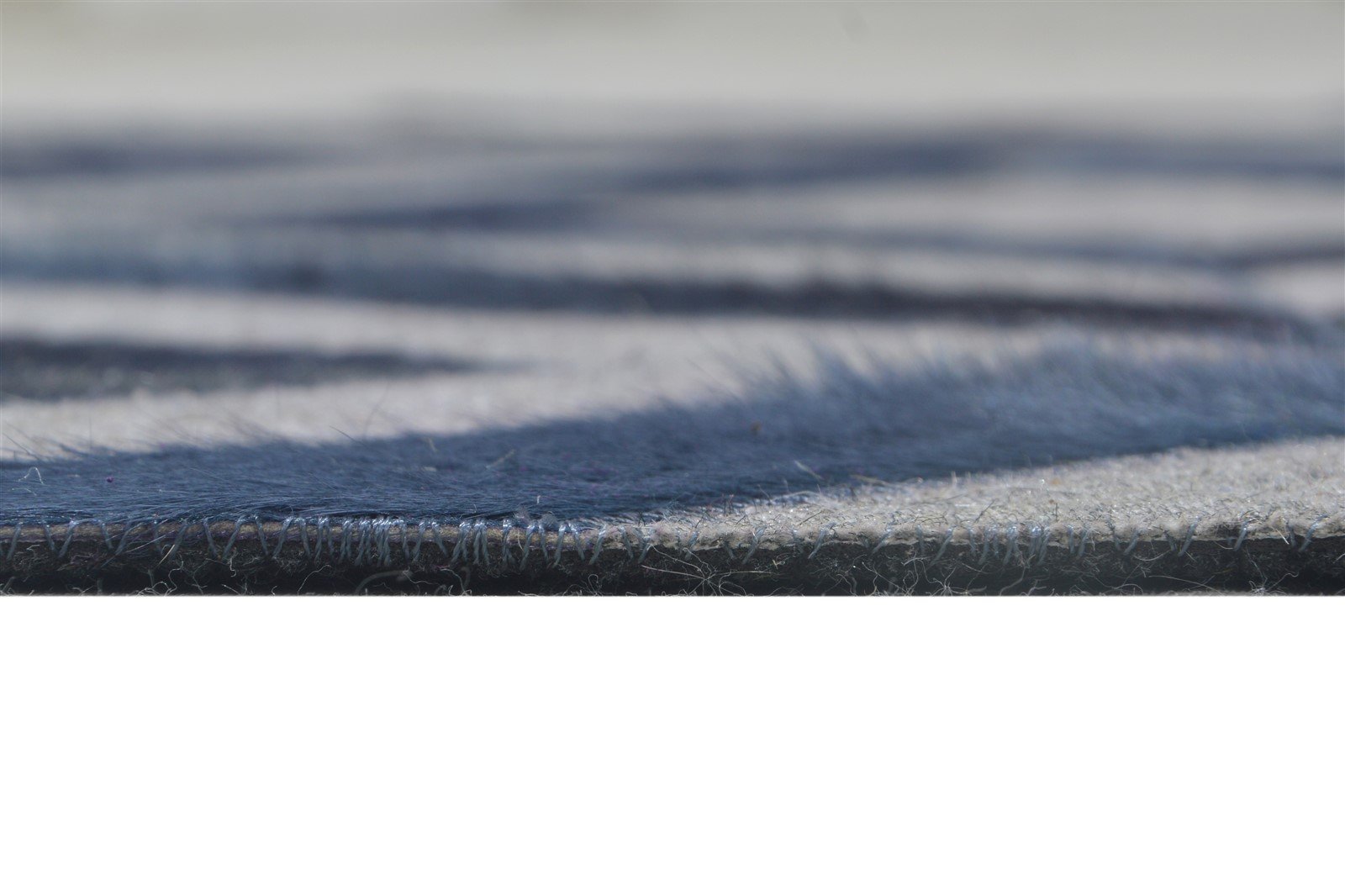 3X9 Rug Leather / Cotton Blue Modern Hand Woven Moroccan Diamond Small Runner 7864366203029