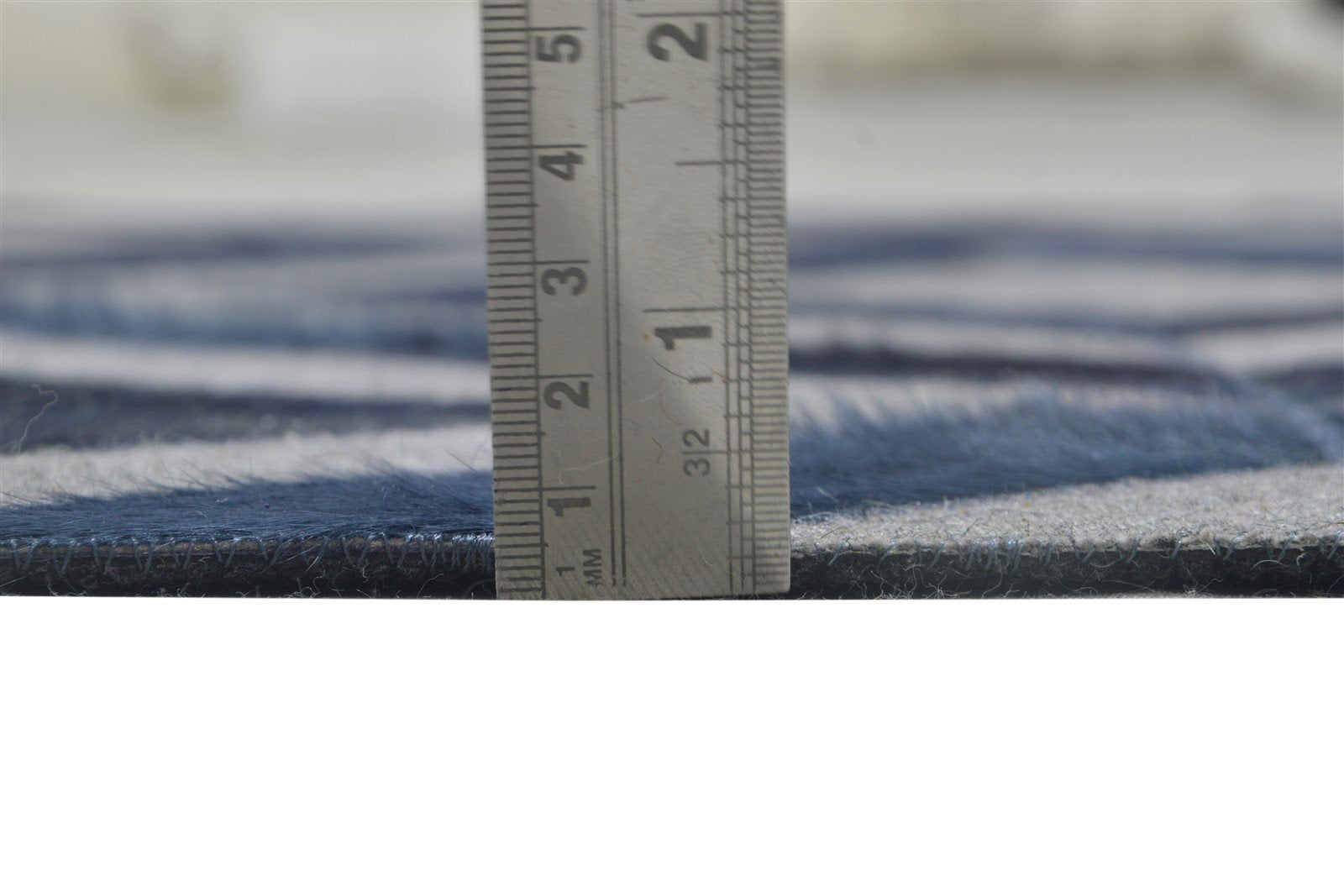 3X9 Rug Leather / Cotton Blue Modern Hand Woven Moroccan Diamond Small Runner 7864366203029