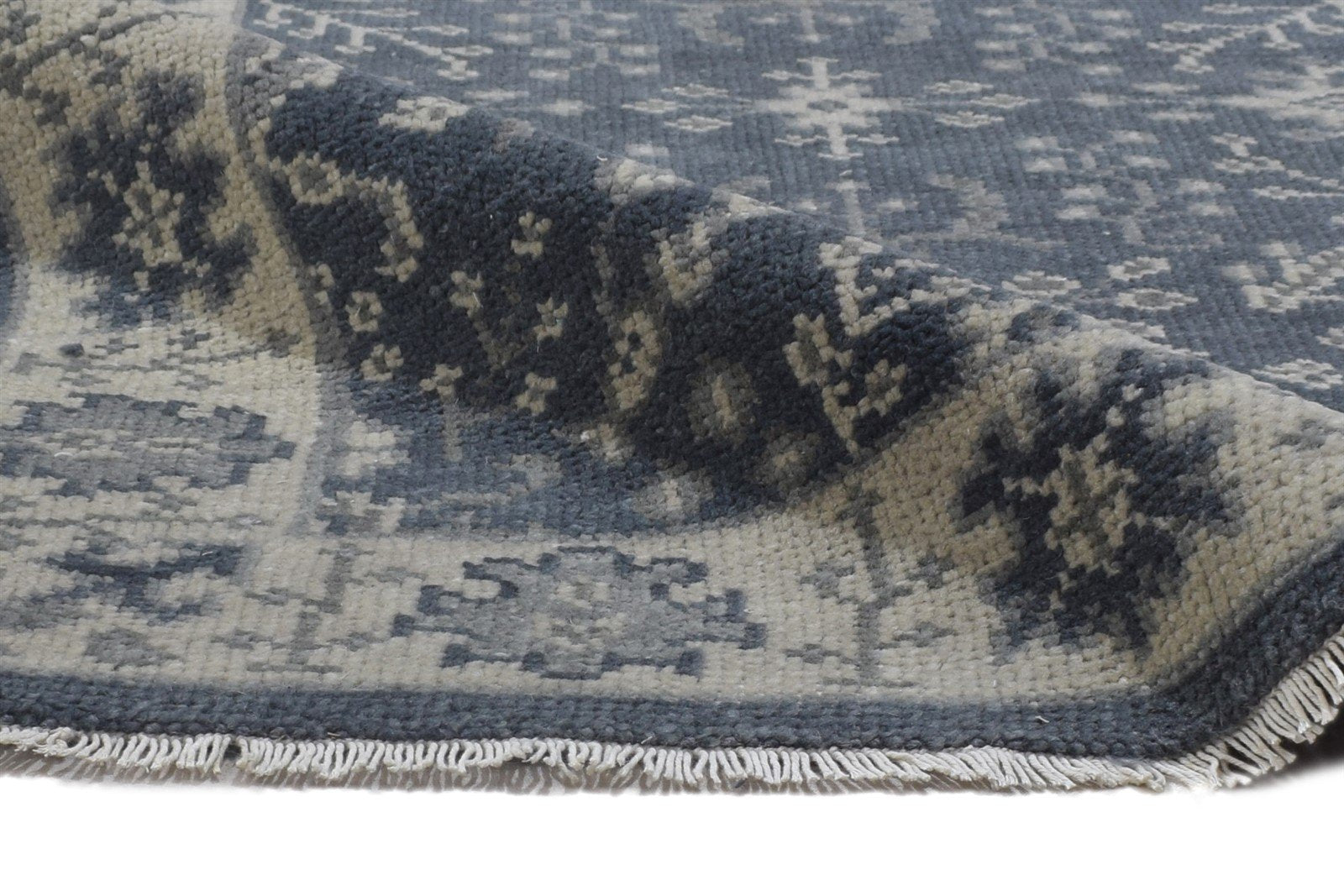3X9 Rug Wool Charcoal Persian Hand Knotted Sarouk-Indian Oriental Small Runner 7864861786261