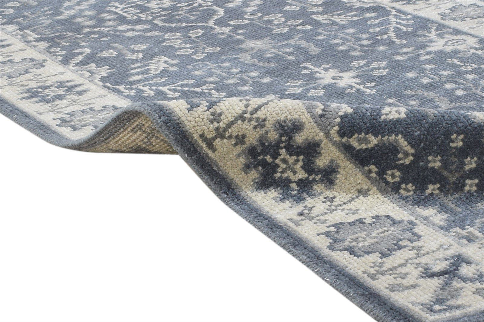 3X9 Rug Wool Charcoal Persian Hand Knotted Sarouk-Indian Oriental Small Runner 7864861786261