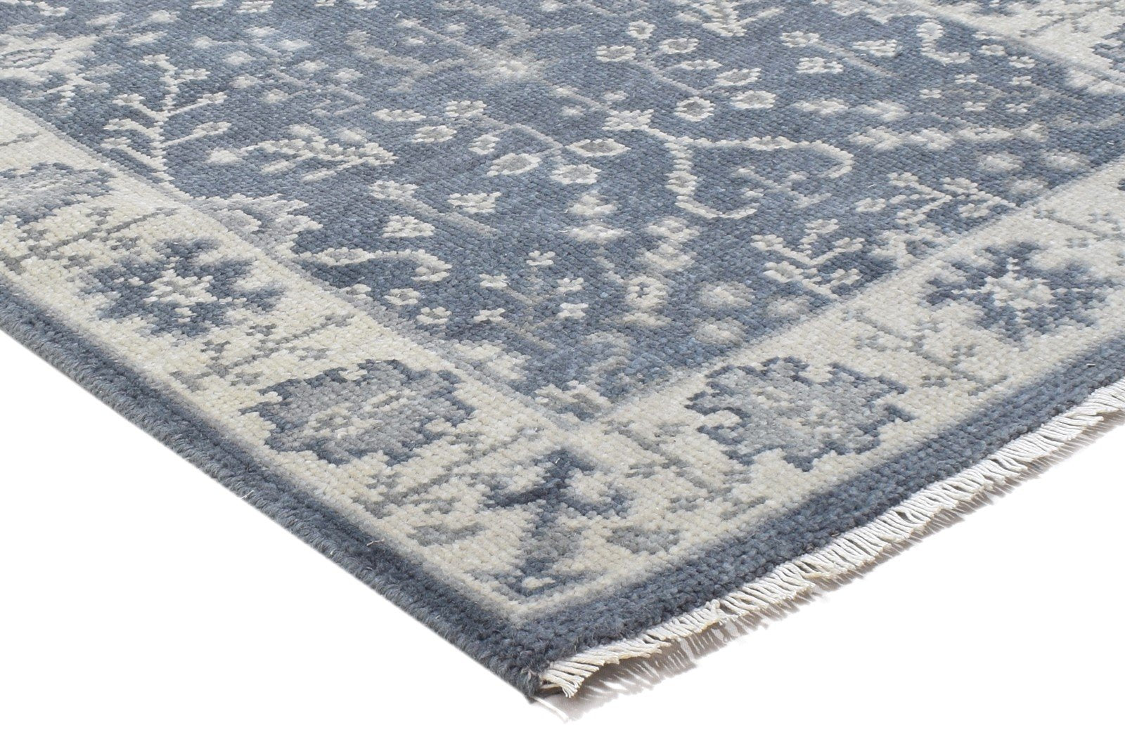 3X9 Rug Wool Charcoal Persian Hand Knotted Sarouk-Indian Oriental Small Runner 7864861786261