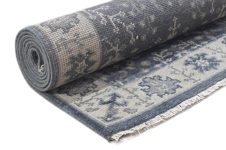 3X9 Rug Wool Charcoal Persian Hand Knotted Sarouk-Indian Oriental Small Runner 7864861786261