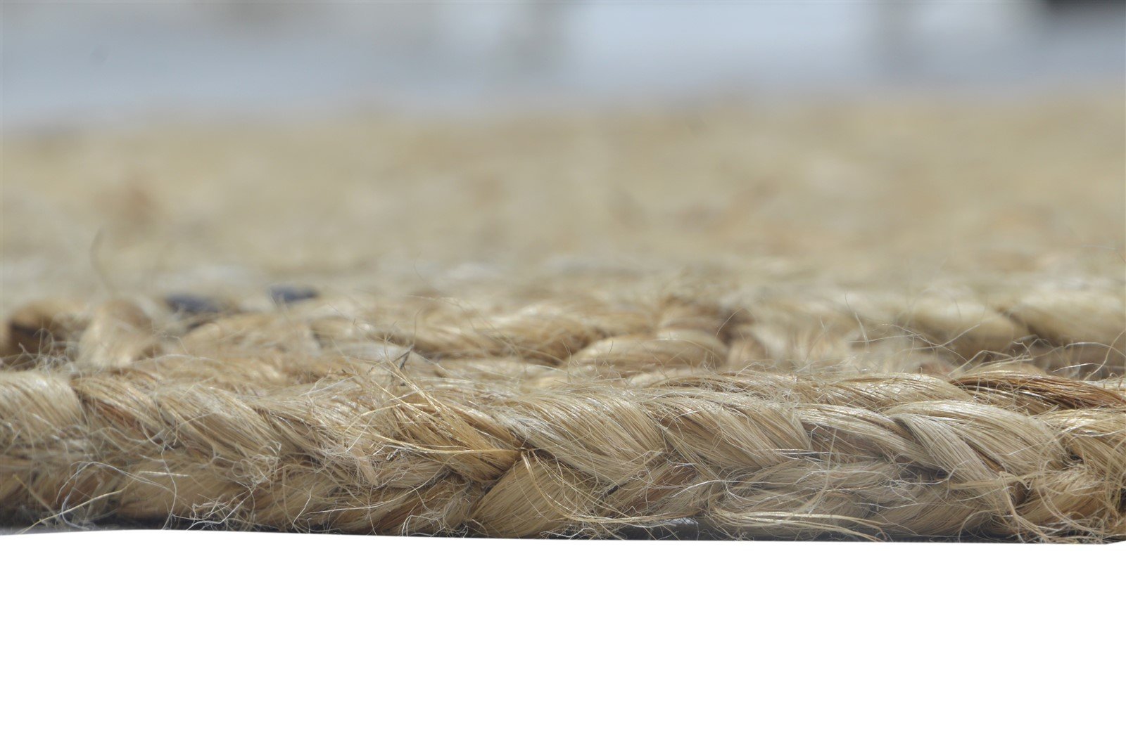 4' X 4' Rug Jute Beige Modern Hand Woven Scandinavian Circles Room Size Round 7864818958485
