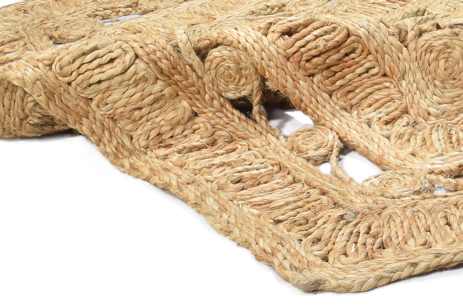 4' X 4' Rug Jute Beige Modern Hand Woven Scandinavian Solid Room Size Carpet 7864818466965