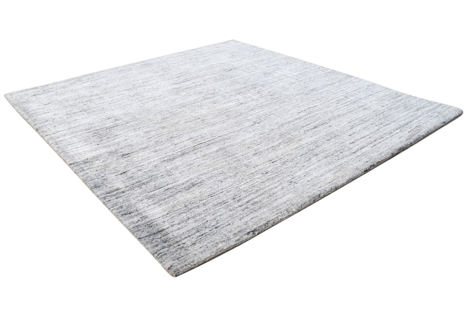 4' X 4' Rug Silk Grey Modern Handloom Scandinavian Solid Room Size Carpet 7864820007061