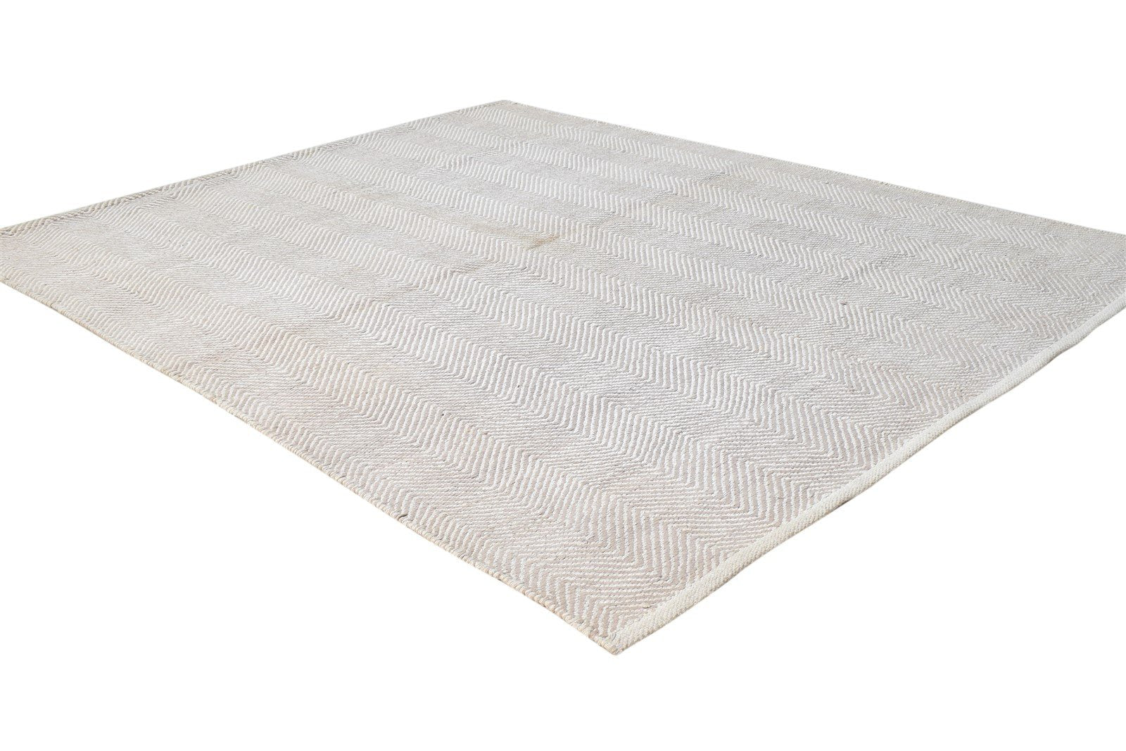 4' X 5' Rug Wool Beige Modern Dhurrie Scandinavian Chevron Room Size Carpet 7865142542485