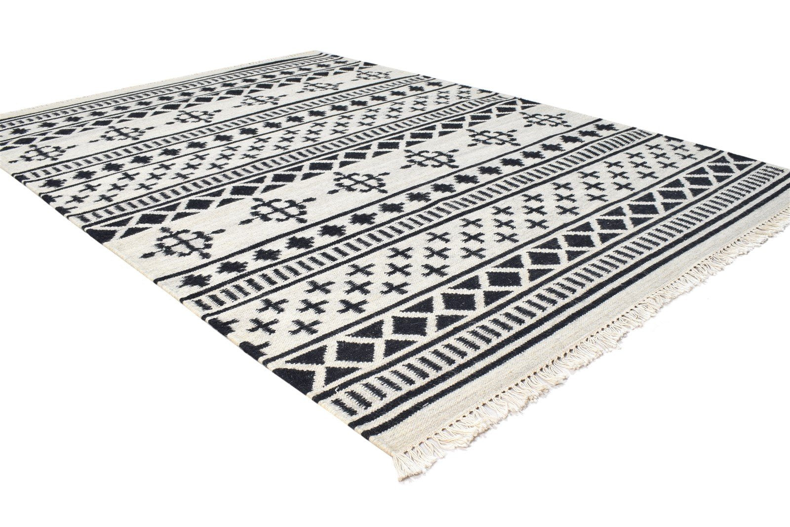 4' X 6' Rug Cotton Black Southwestern Dhurrie American Tribal Room Size Carpet 7865004621973