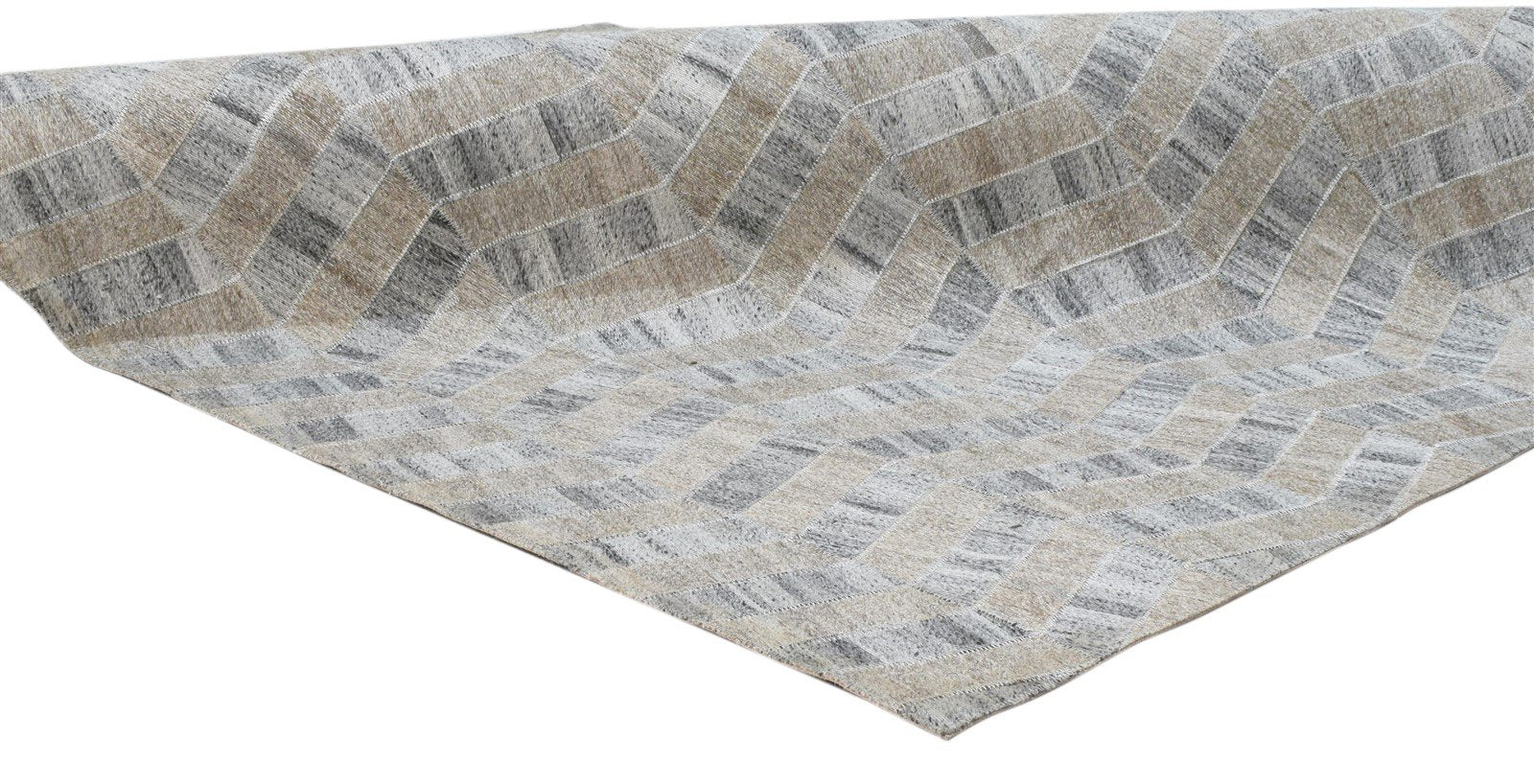 4' X 6' Rug Cotton Grey Modern Hand Woven French Chevron Room Size Carpet 7860685799573