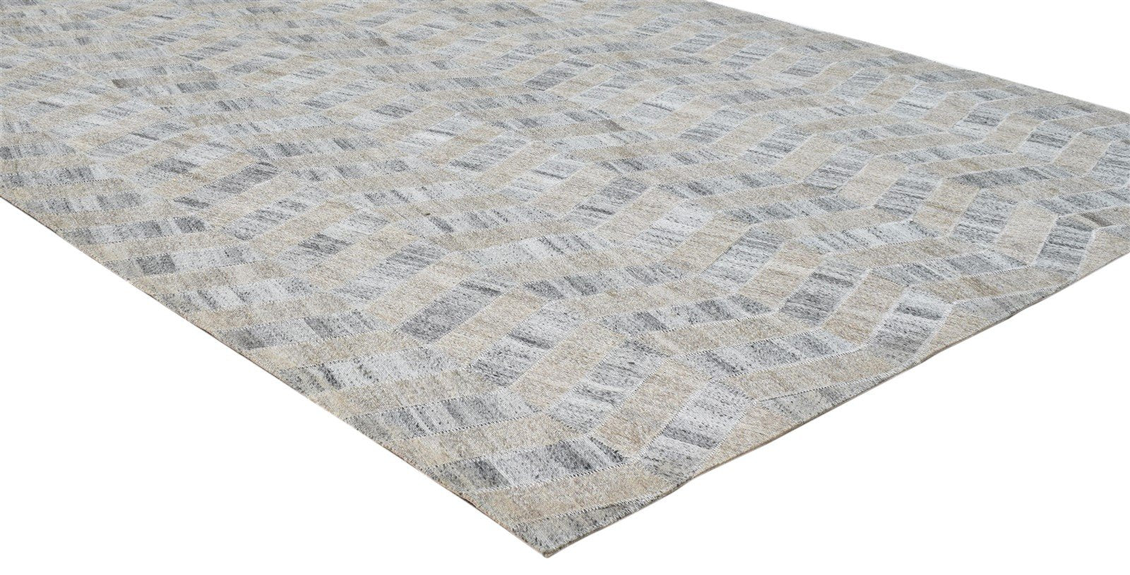 4' X 6' Rug Cotton Grey Modern Hand Woven French Chevron Room Size Carpet 7860685799573