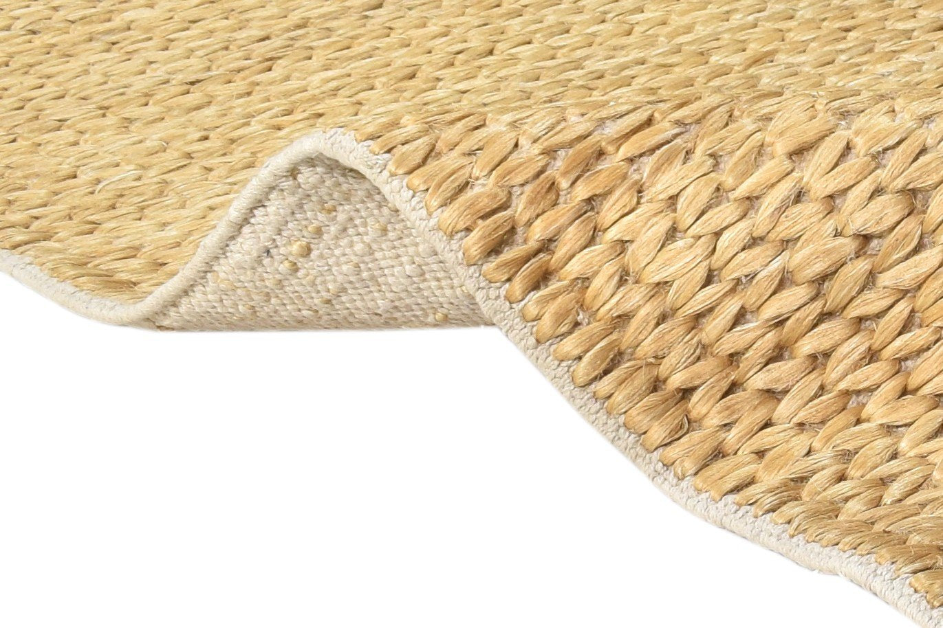 4' X 6' Rug Jute Beige Modern Hand Woven Scandinavian Solid Room Size Carpet 7864954749077
