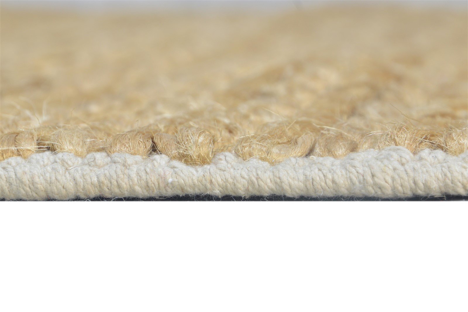 4' X 6' Rug Jute Beige Modern Hand Woven Scandinavian Solid Room Size Carpet 7864954749077
