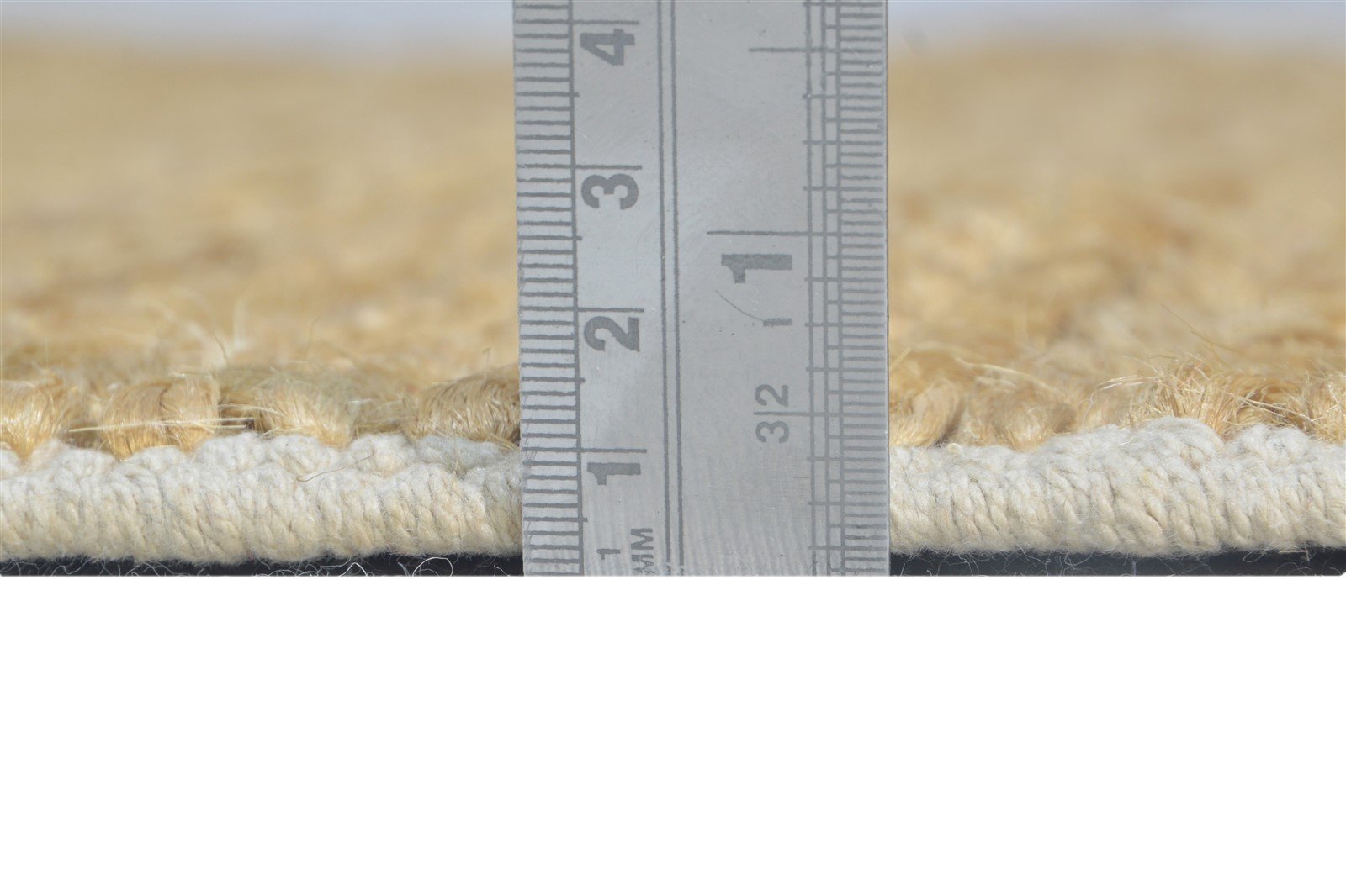 4' X 6' Rug Jute Beige Modern Hand Woven Scandinavian Solid Room Size Carpet 7864954749077