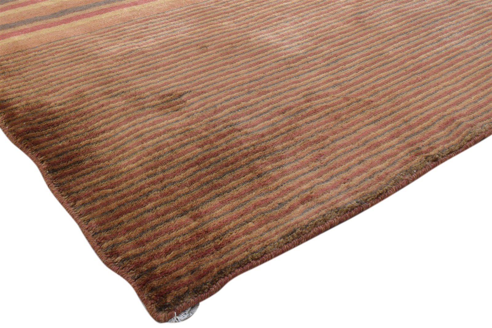 4' X 6' Rug Jute Rust Modern Handloom Scandinavian Striped Room Size Carpet 7860701298837