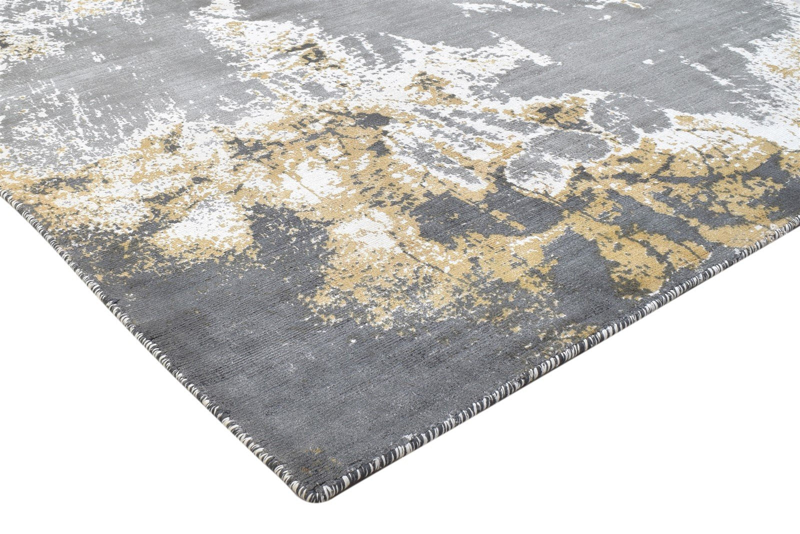 Lucina 4' X 6' Rug Silk Dark Grey Modern Hand Woven Indian Abstract 7864162648213