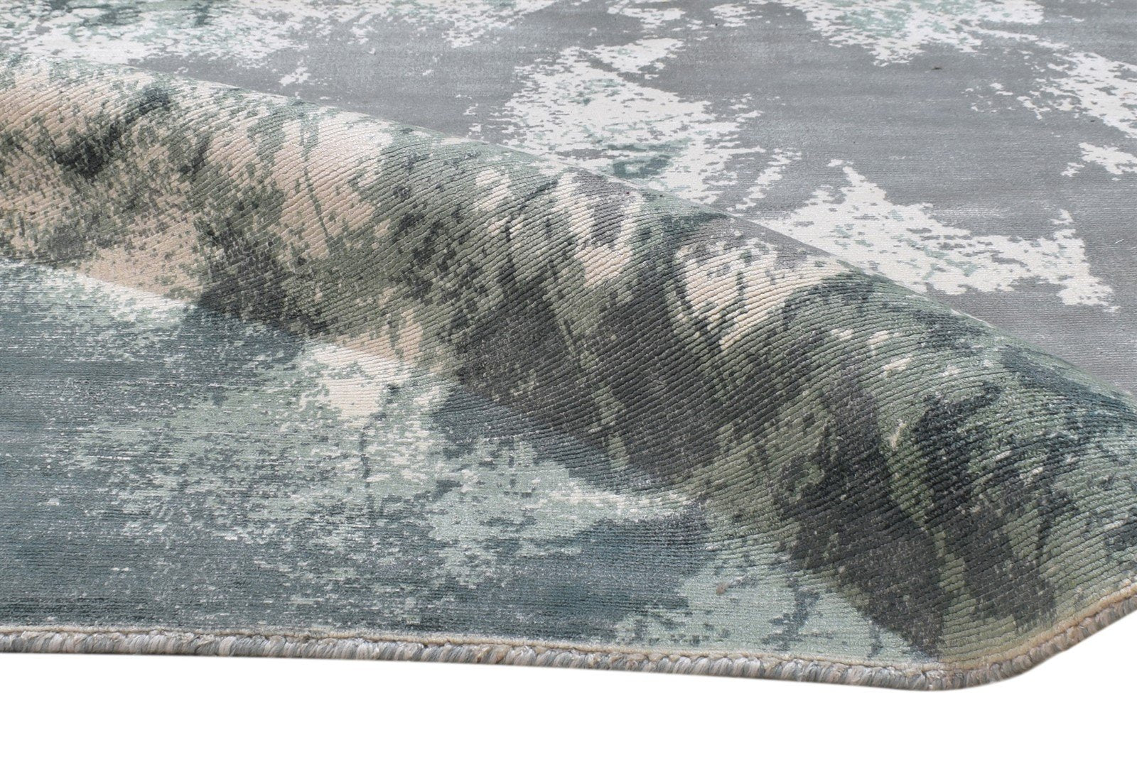 4' X 6' Rug Silk Grey Modern Hand Woven Indian Abstract Room Size Carpet 7864161304725