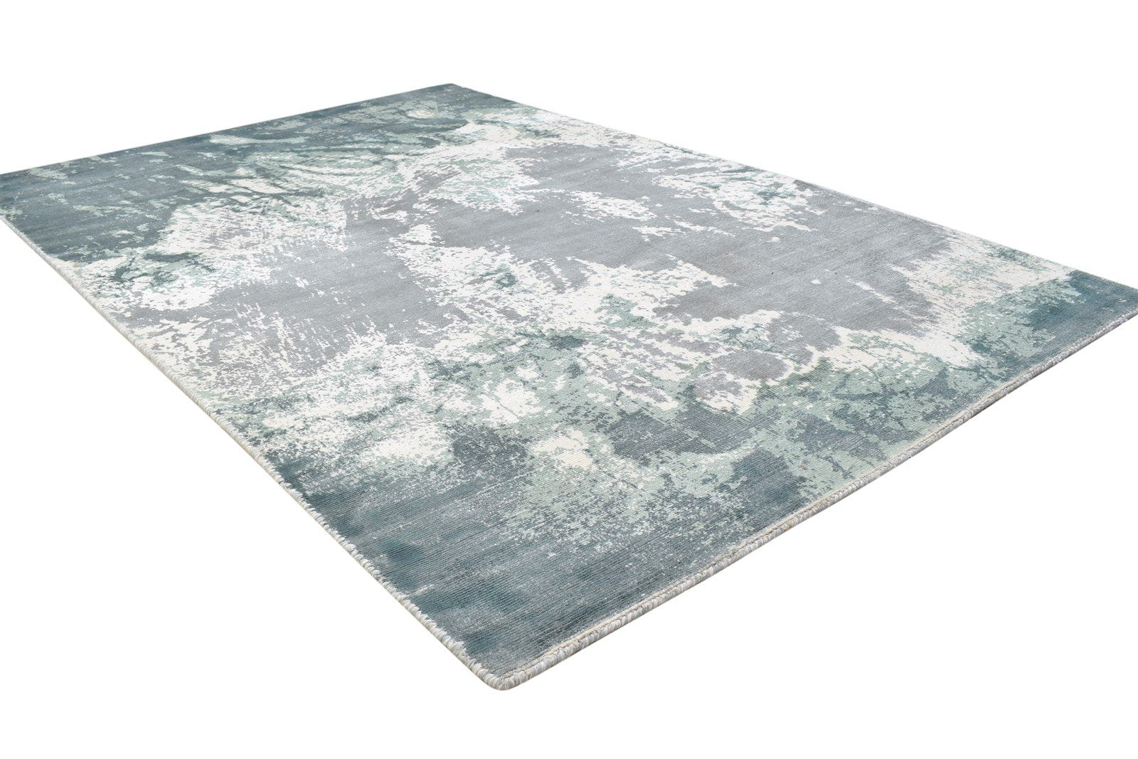 4' X 6' Rug Silk Grey Modern Hand Woven Indian Abstract Room Size Carpet 7864161304725