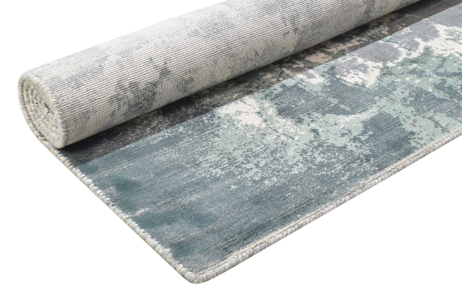 4' X 6' Rug Silk Grey Modern Hand Woven Indian Abstract Room Size Carpet 7864161304725