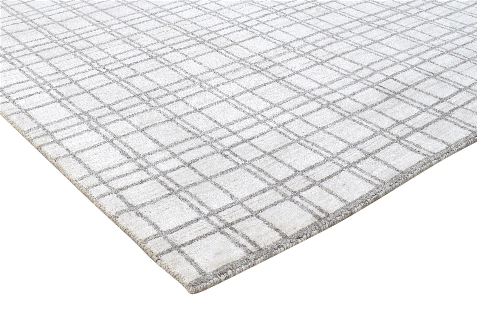 4' X 6' Rug Silk Sand Modern Handloom Scandinavian Plaids Room Size Carpet 7864159109269