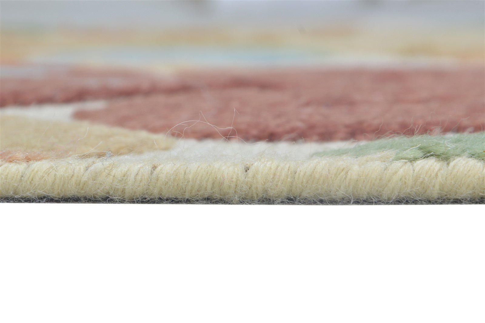 4' X 6' Rug Wool Beige Modern Hand Knotted European Ikat Room Size Carpet 7865003147413