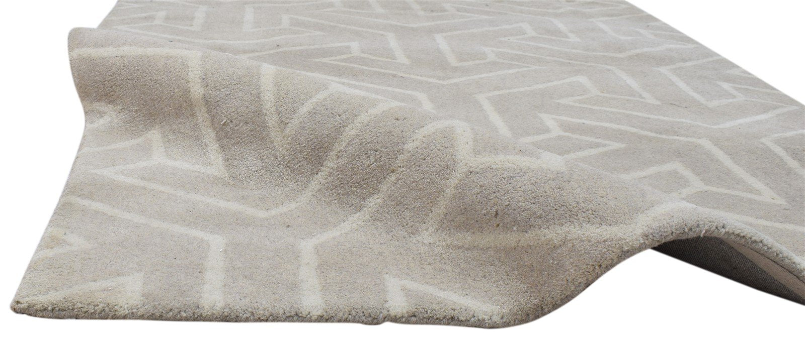 4' X 6' Rug Wool Beige Modern Hand Tufted Scandinavian Arrows Room Size Carpet 7860687995029
