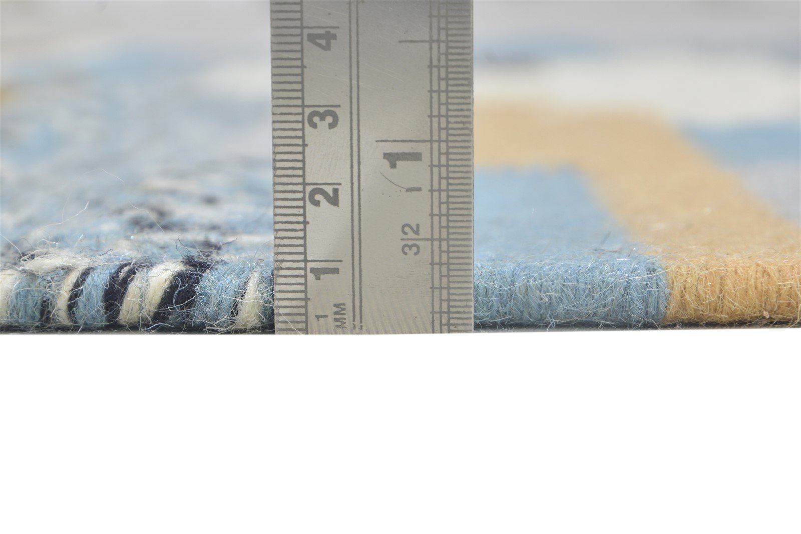 4' X 6' Rug Wool Blue Modern Dhurrie Moroccan Geometric Room Size Carpet 7864150622357