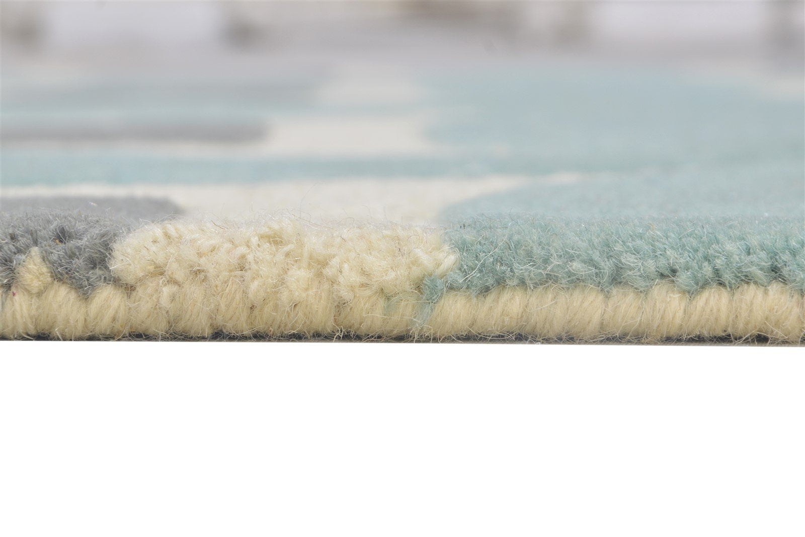 4' X 6' Rug Wool Blue Modern Hand Tufted Moroccan Geometric Room Size Carpet 7864308826261