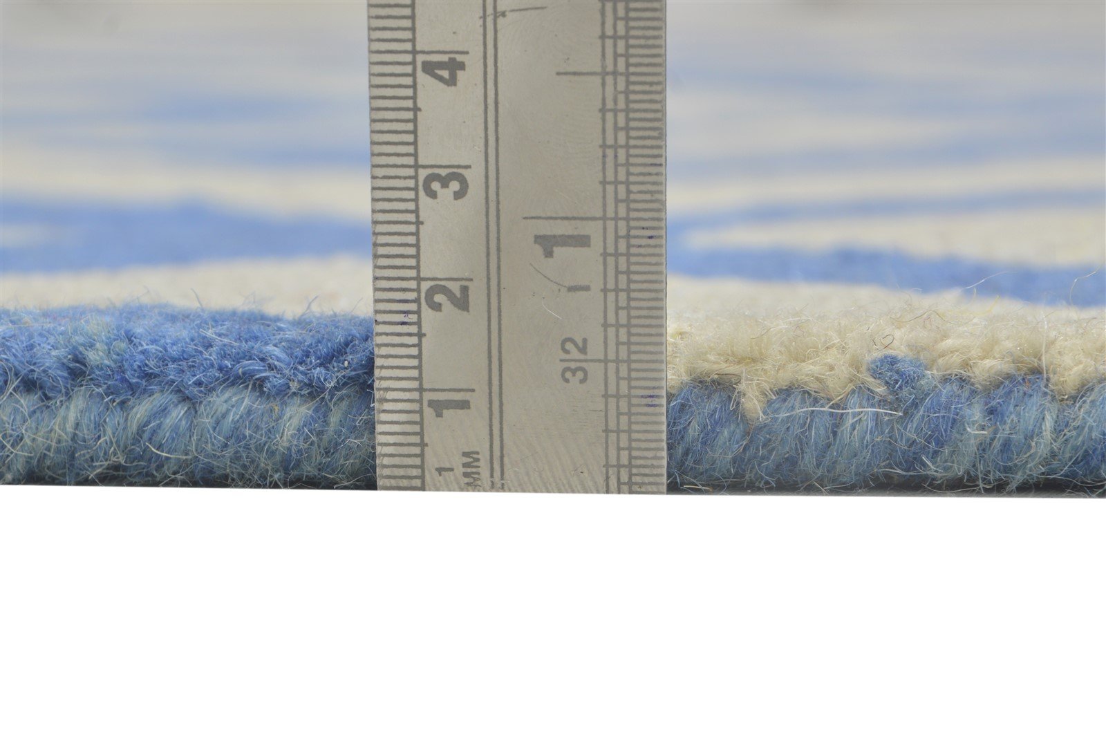 4' X 6' Rug Wool Blue Modern Hand Tufted Scandinavian Geometric Room Size Carpet 7864306860181