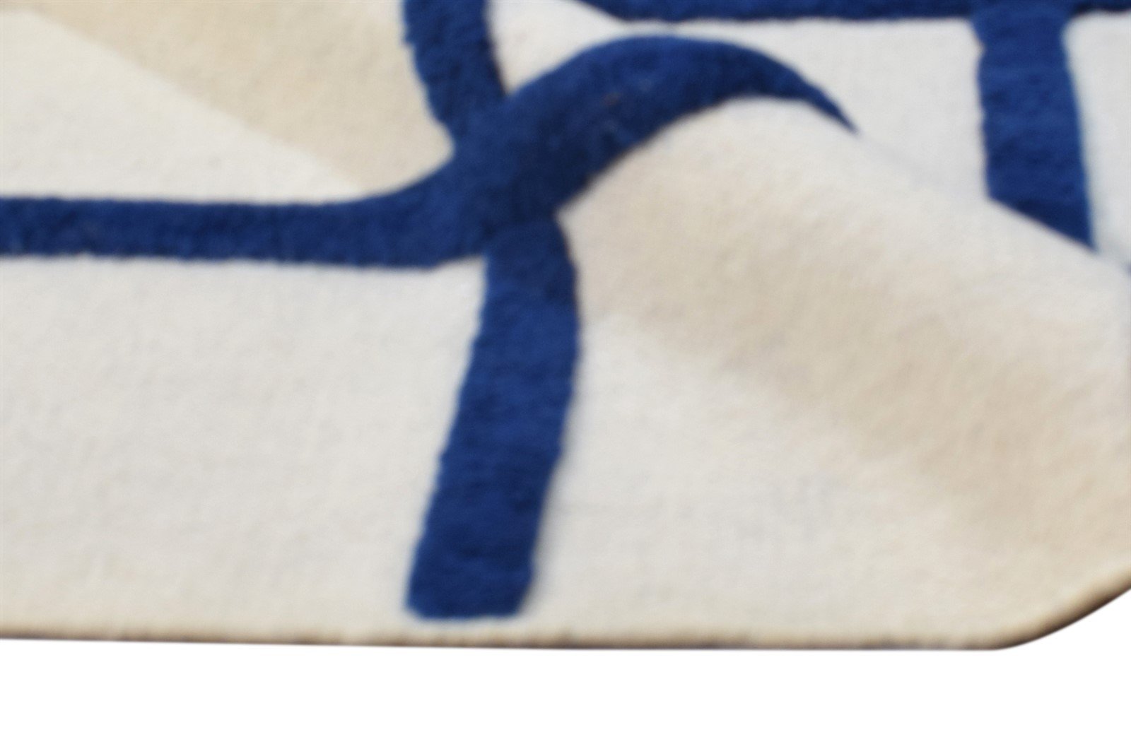 4' X 6' Rug Wool Blue Modern Hand Tufted Scandinavian Plaids Room Size Carpet 7865004064917