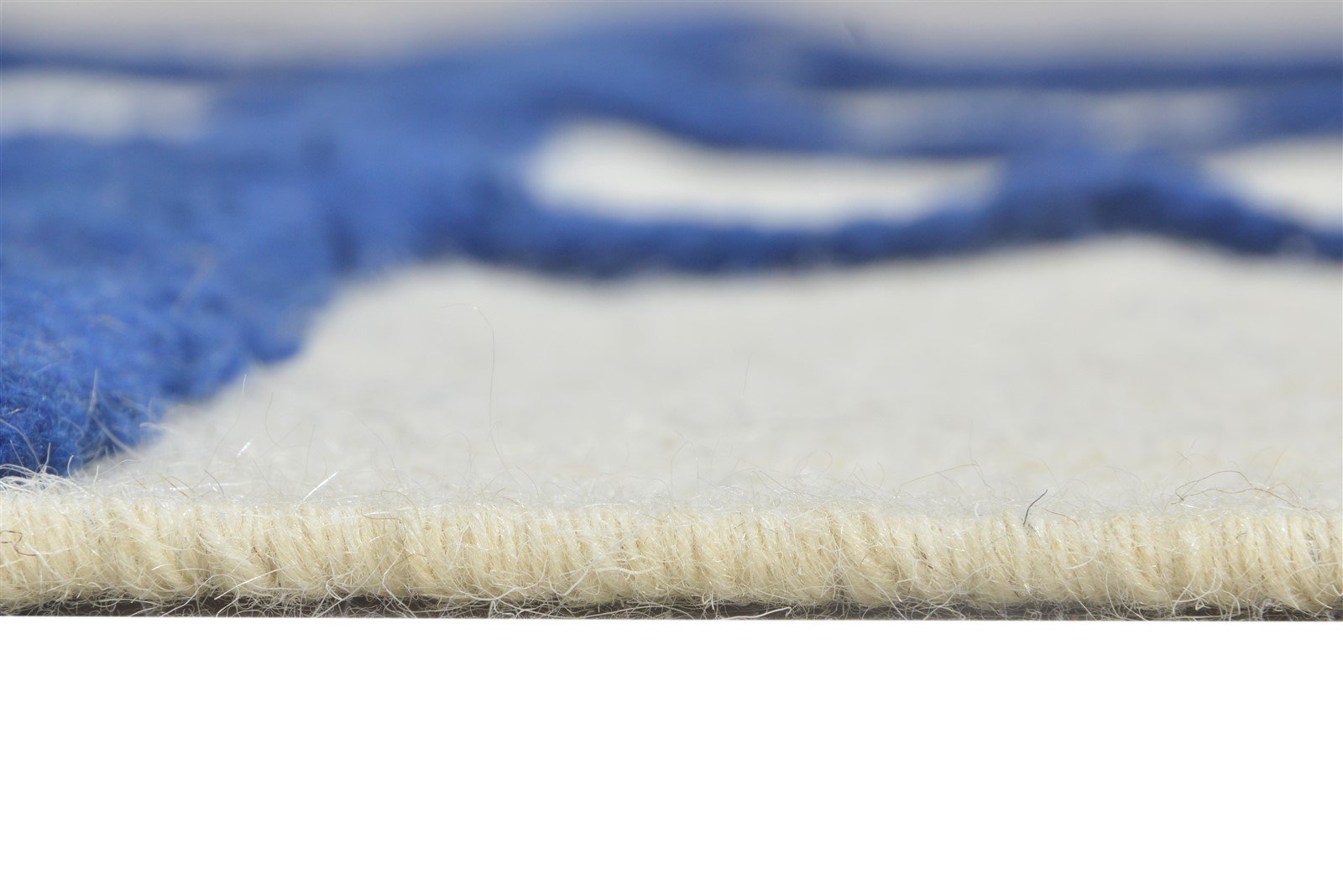 4' X 6' Rug Wool Blue Modern Hand Tufted Scandinavian Plaids Room Size Carpet 7865004064917