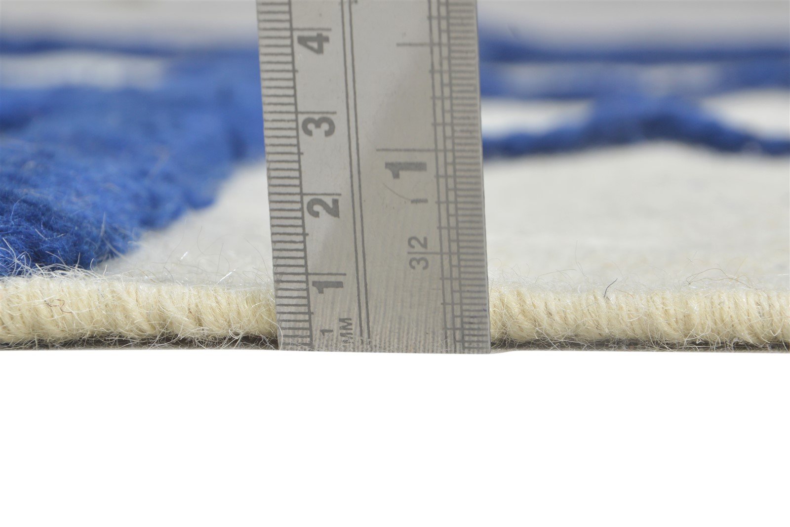 4' X 6' Rug Wool Blue Modern Hand Tufted Scandinavian Plaids Room Size Carpet 7865004064917