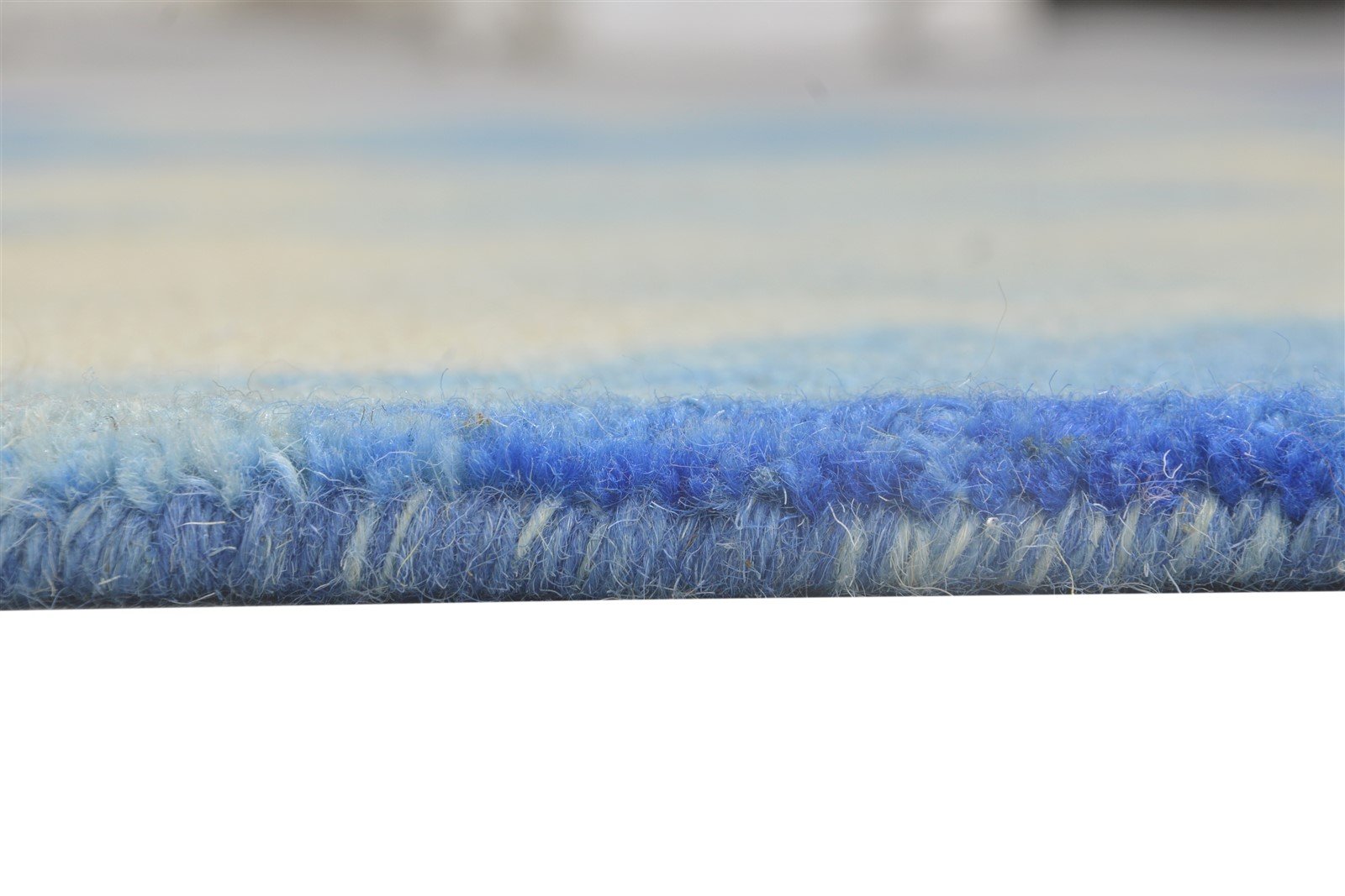 4' X 6' Rug Wool Blue Modern Hand Tufted Shibori Tie Dye Room Size Carpet 7864309186709