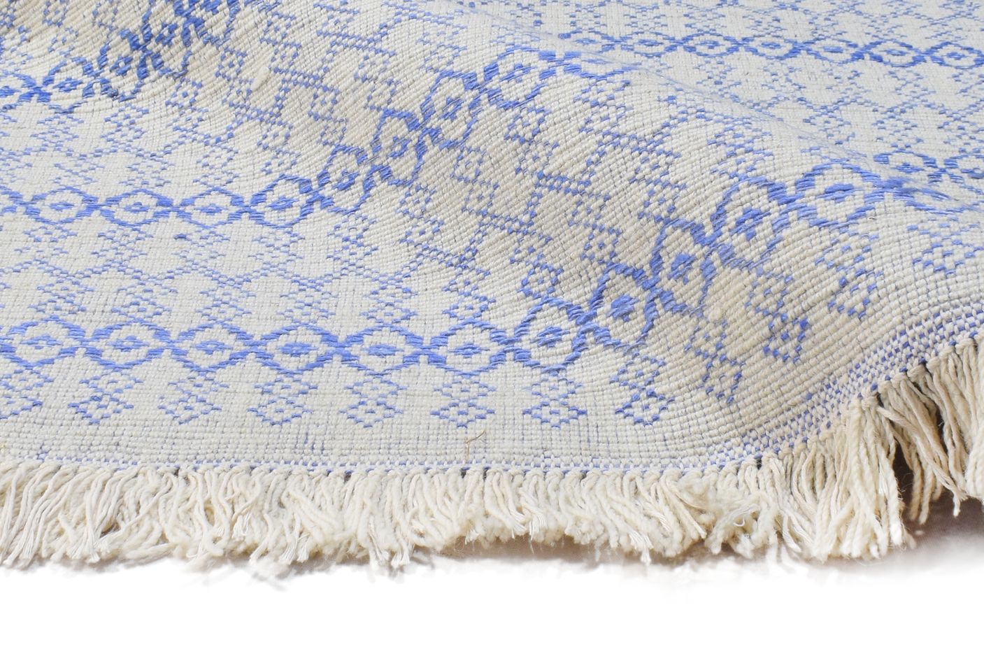 4' X 6' Rug Wool Blue Modern Handloom Moroccan Trellis Room Size Carpet 7865004458133