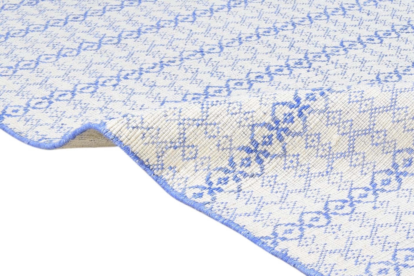 4' X 6' Rug Wool Blue Modern Handloom Moroccan Trellis Room Size Carpet 7865004458133