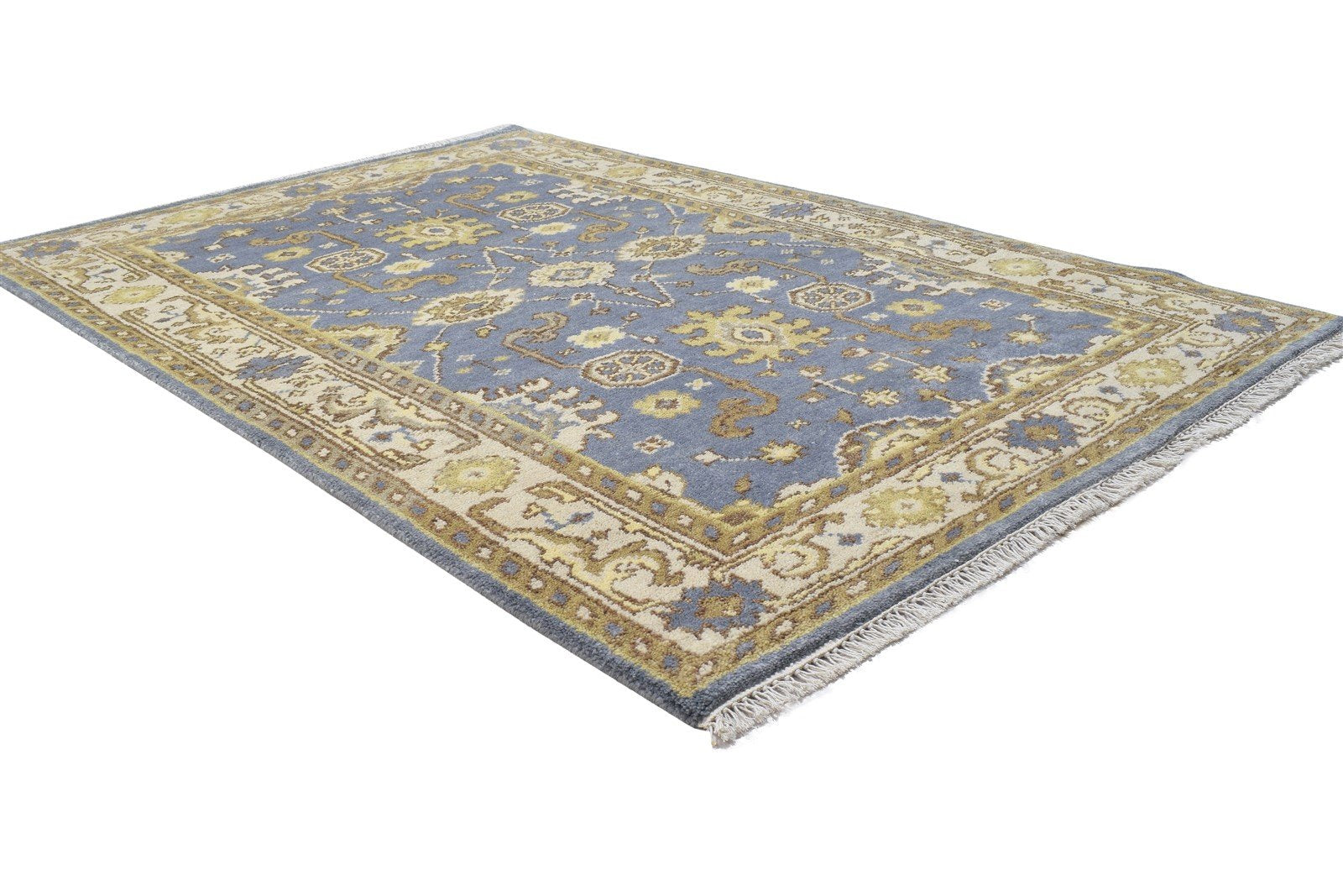 4' X 6' Rug Wool Blue Persien Hand Knotted Oushak Oriental Room Size Carpet 7864328290453