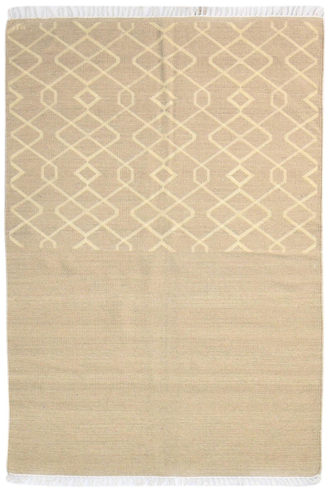 4' X 6' Rug Wool Brown Modern Dhurrie Scandinavian Nordic Room Size Carpet 7865142804629