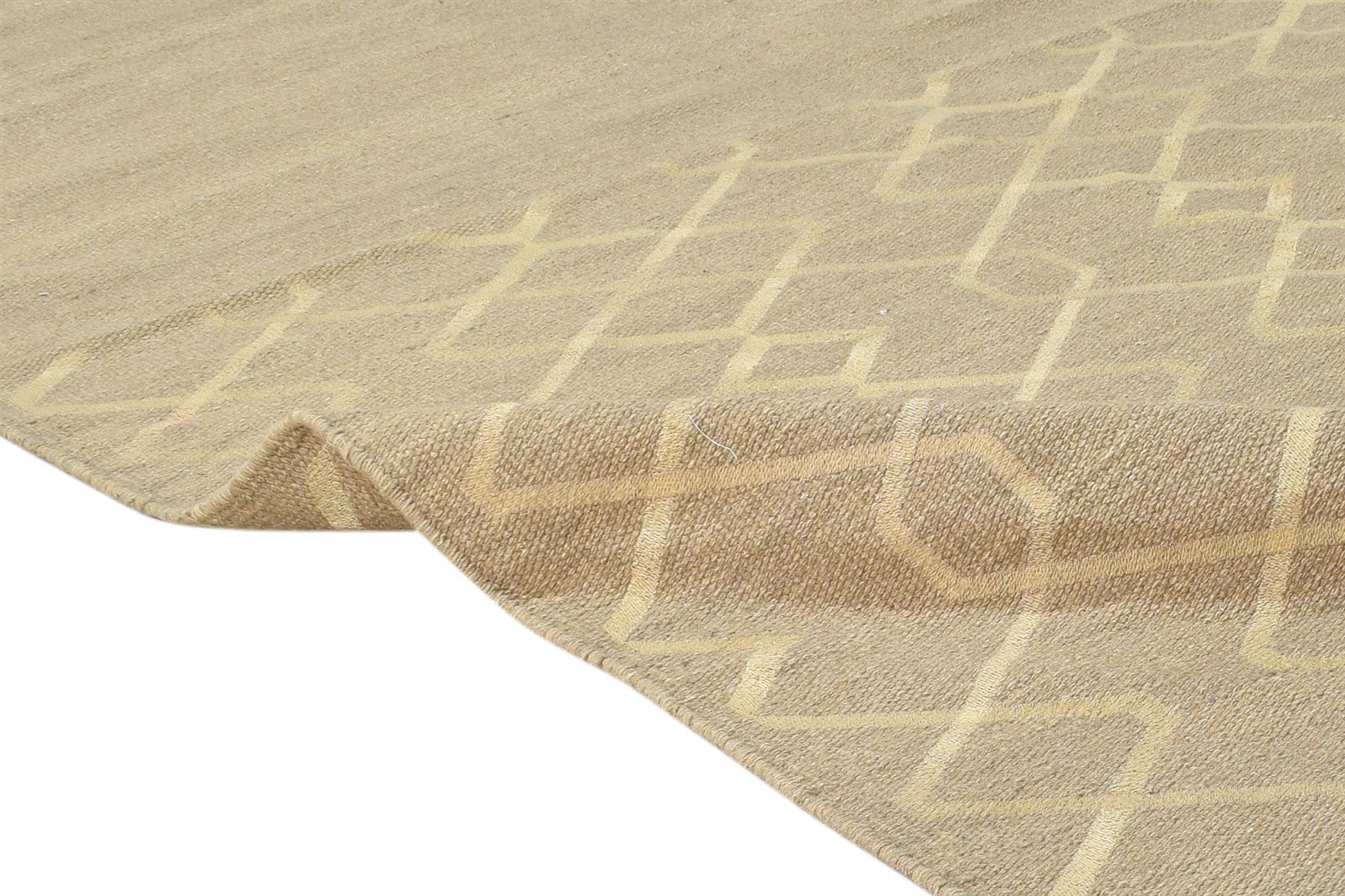 4' X 6' Rug Wool Brown Modern Dhurrie Scandinavian Nordic Room Size Carpet 7865142804629