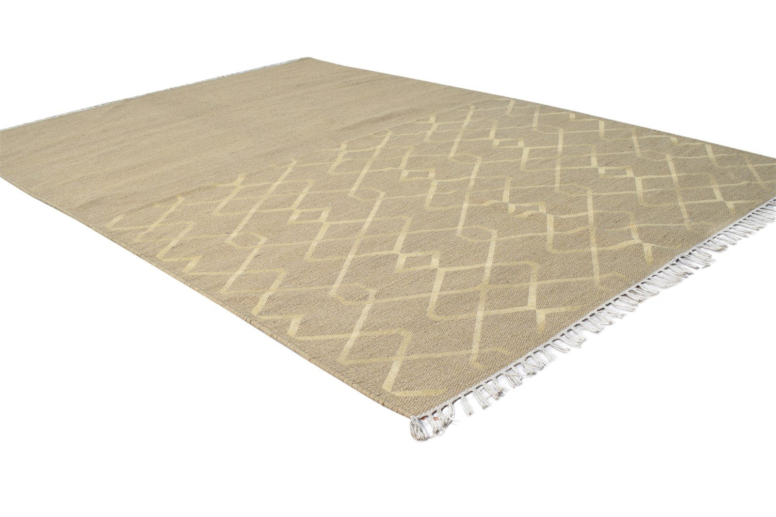 4' X 6' Rug Wool Brown Modern Dhurrie Scandinavian Nordic Room Size Carpet 7865142804629
