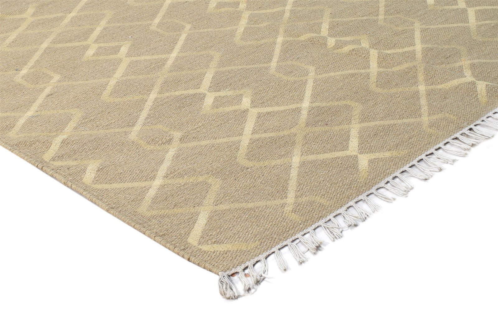 4' X 6' Rug Wool Brown Modern Dhurrie Scandinavian Nordic Room Size Carpet 7865142804629