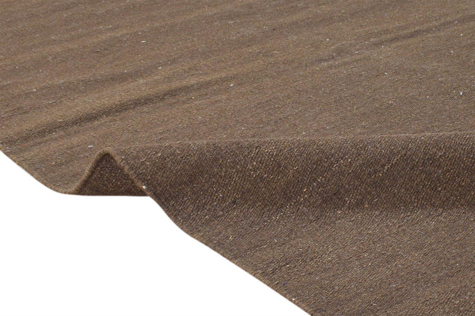 4' X 6' Rug Wool Brown Modern Dhurrie Scandinavian Solid Room Size Carpet 7864674418837