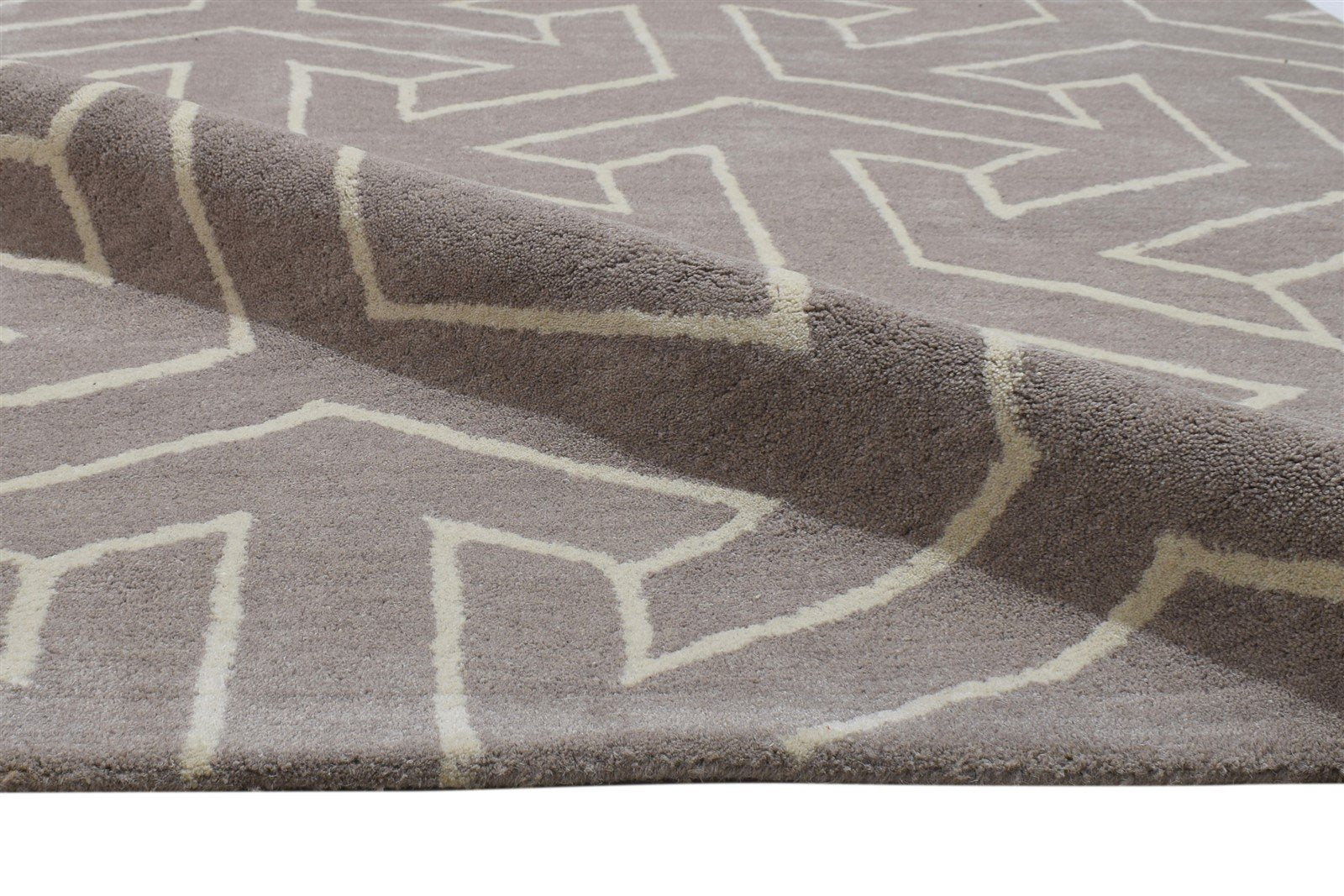 4' X 6' Rug Wool Brown Modern Hand Tufted Scandinavian Arrow Room Size Carpet 7864307024021
