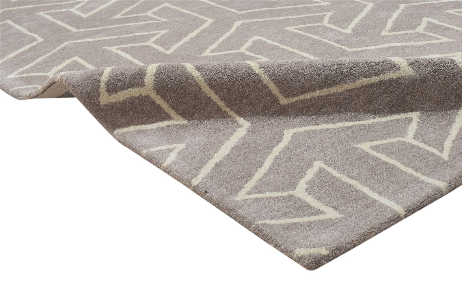 4' X 6' Rug Wool Brown Modern Hand Tufted Scandinavian Arrow Room Size Carpet 7864307024021