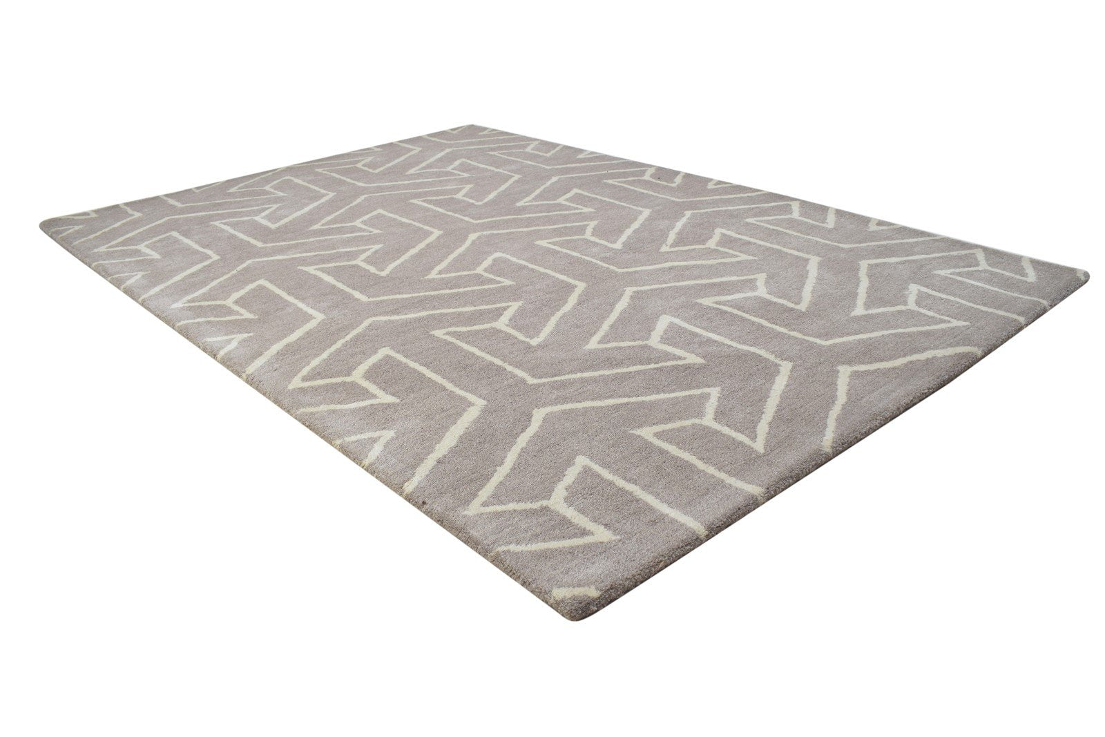 4' X 6' Rug Wool Brown Modern Hand Tufted Scandinavian Arrow Room Size Carpet 7864307024021